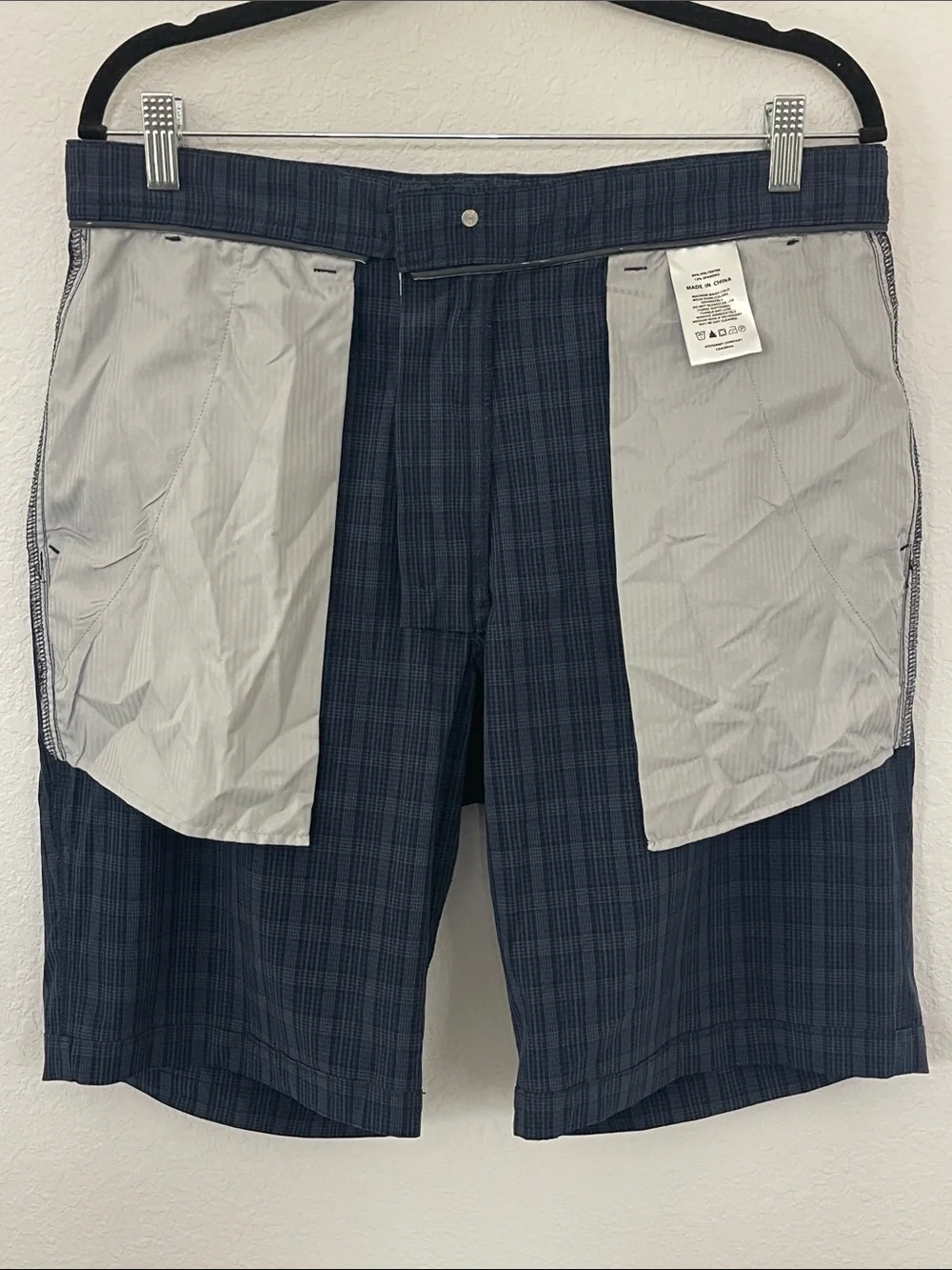 FootJoy Men’s Plaid Golf Shorts Gray Blue Performance Stretch Size 34